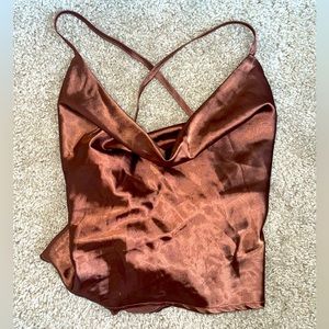 EVNL Satin Opened Back Top size Large